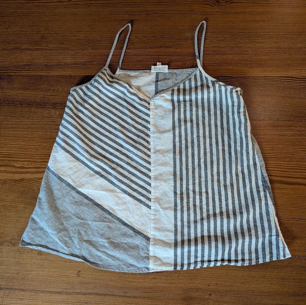 Lou & Grey Striped Thin Strap Flowy Tank Top Size L